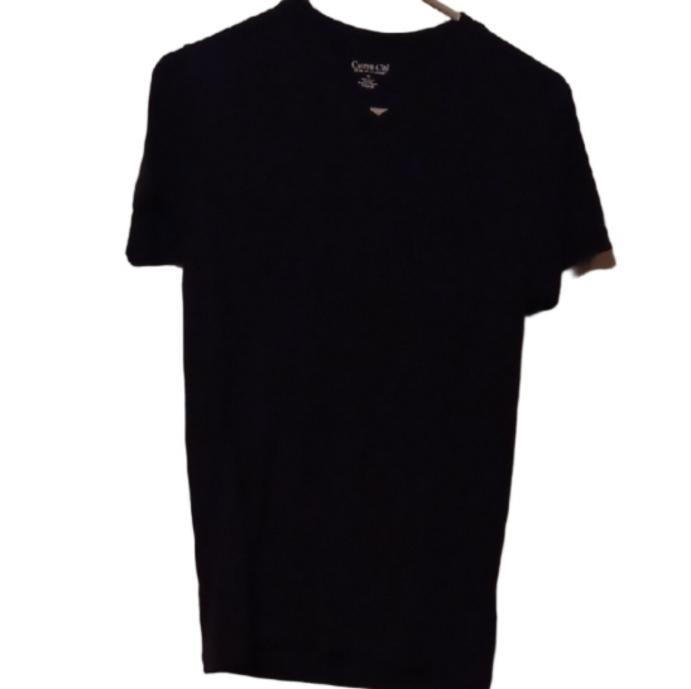 -- Cotton City Men's Black T-Shirt Vneck Size Medium Casual